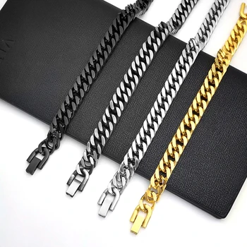 

gold chain on hand black Retro bracelets mens stainless steel charm Vintage bracelets hip hop bracelet gifts for men accessories