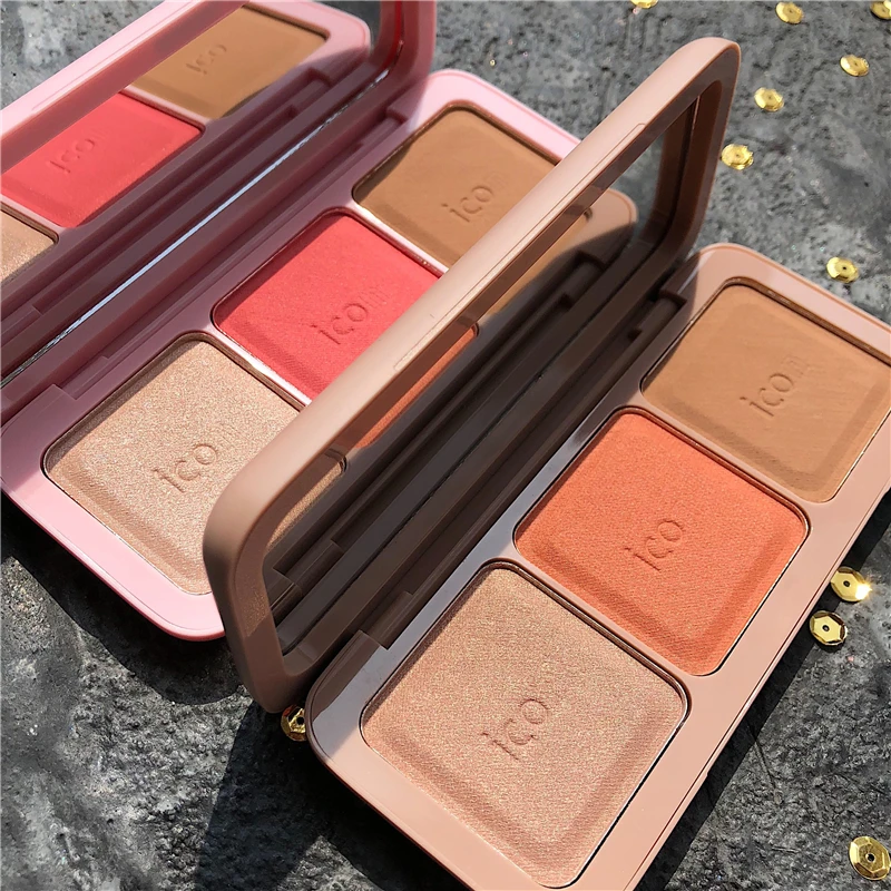 

Natural Face Blush Palette Contour Powder Brighten Skin Cheek Blusher Pigmented Matte Face Blusher Highlighter Palette Cosmetic