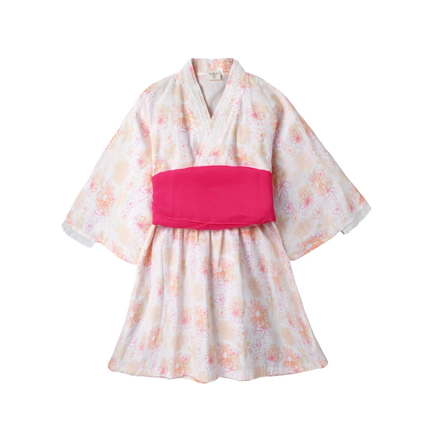 Baby Girl Rompers Japanese Style Kawaii Girls Floral Print Kimono Dress for Kids costume Infant Yukata Asian Clothes japanese kimono japanese kimono cardigan japanese kimono shirt