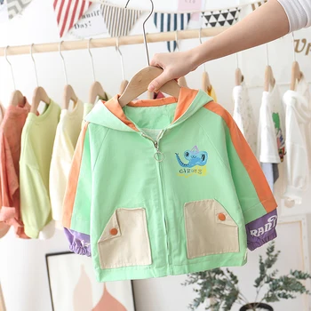 

2020 spring and autumn new children boys windbreaker girls jacket elephant jacket hooded jacket trend