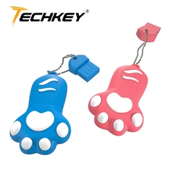 Clé usb en forme de griffes de chat, support à mémoire de 8gb 16gb 32gb 64gb, lecteur de stylo, mignon animal, dispositif de stockage 