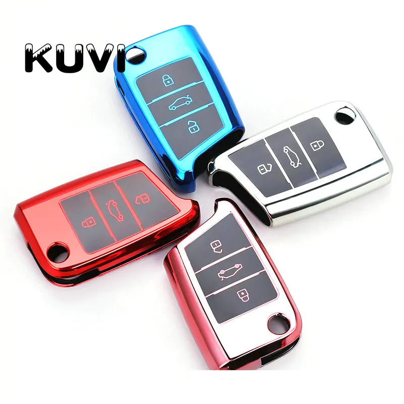 Чехол для ключей брелок для Volkswagen VW Golf 7 GTI R MK7 Tiguan для Skoda Octavia A7 для Seat Leon Ibiza Key Cover