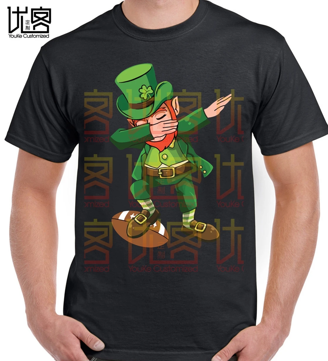 Большая распродажа зеленая футболка с рисунком из мультфильма Ireland Leprechaun Dabbing