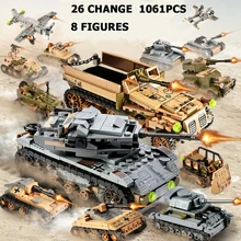 1061 pçs tanque blocos de construção brinquedos mini figuras veículo aeronaves menino bloco educacional tijolos compatíveis militares