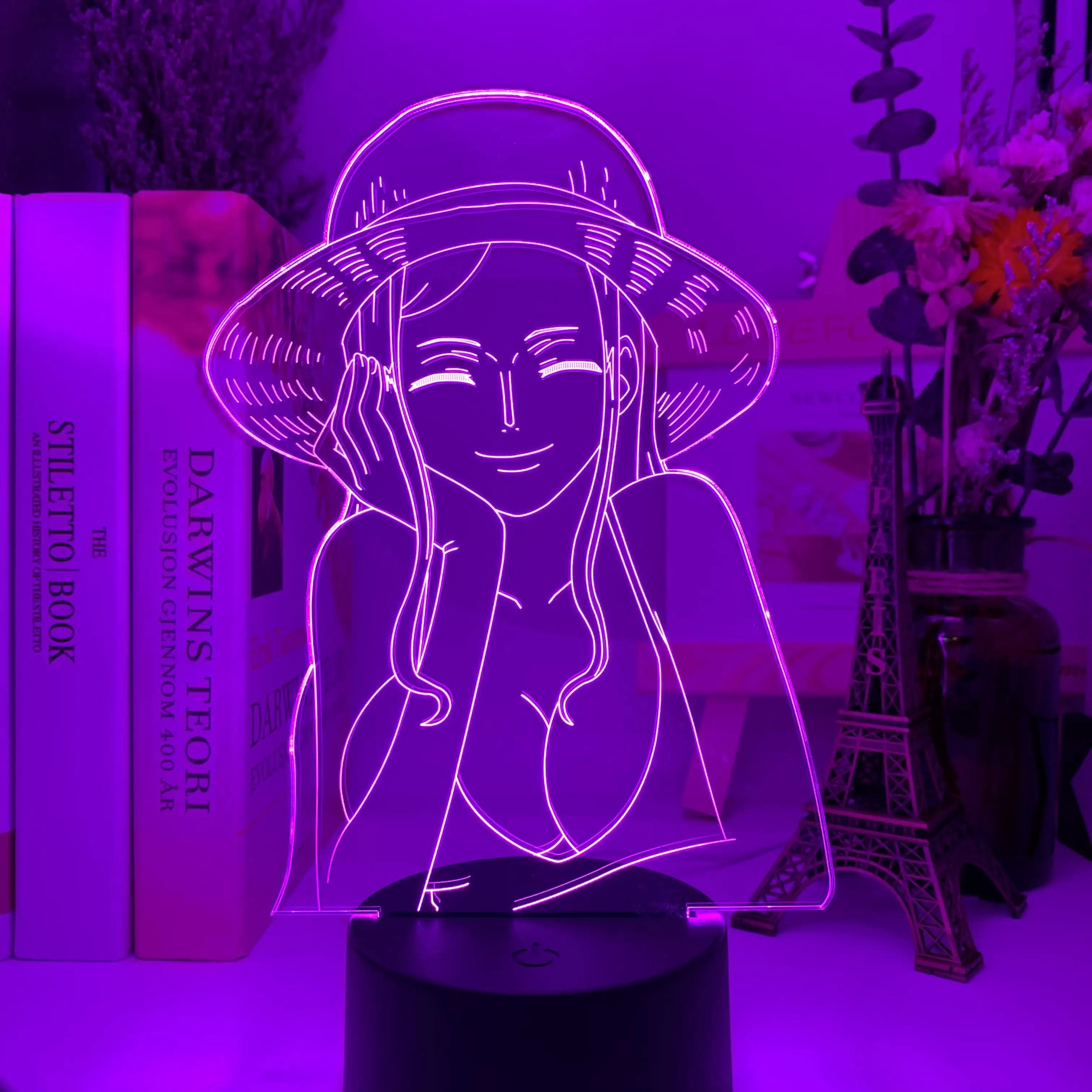 

Ночники с 3D рисунком, аниме светодиодные настольные лампы с дистанционным управлением и сенсорным управлением, украшение для спальни, подарки детям, 7 цветов