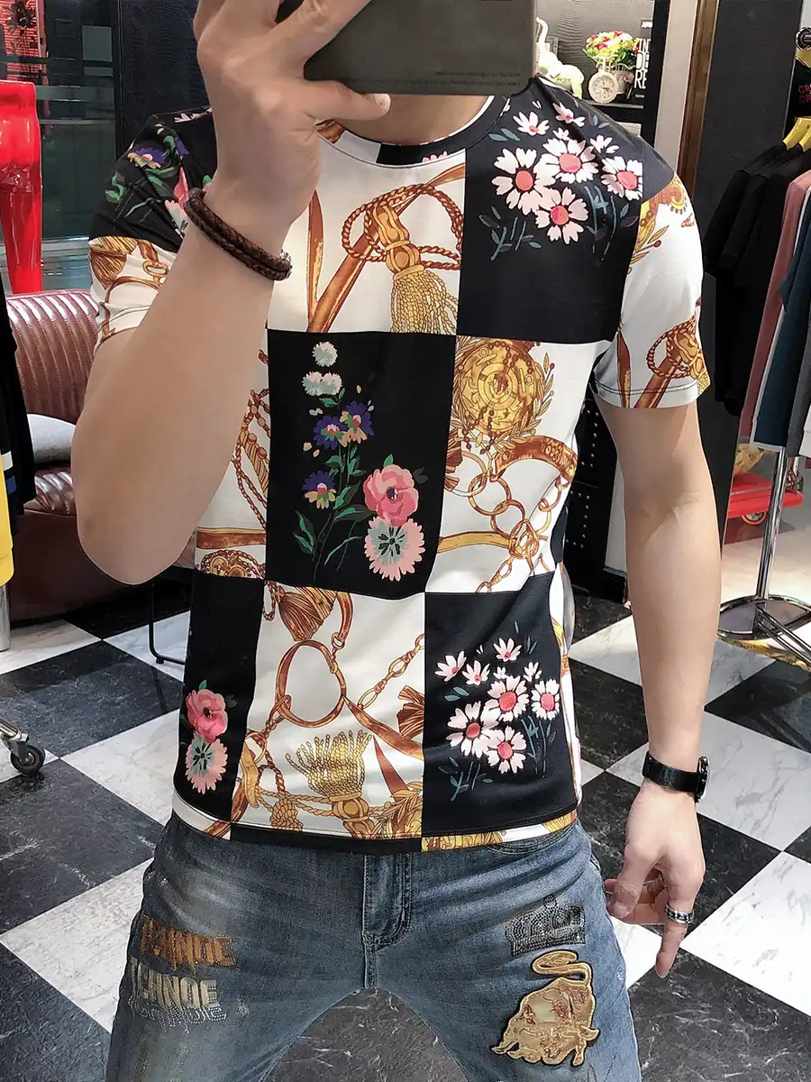 デジタルプリント半袖tシャツ男性ソシアル クラブ服ファッションブランドファッション21夏トップメンズプリント男性 Tシャツ Aliexpress