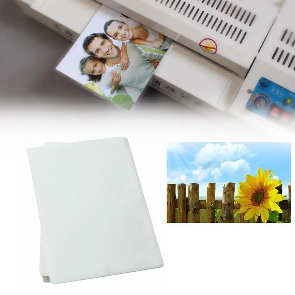 

100pcs/lot 50/60/70/80 Mic A4 Thermal Laminating Film PET For Photo/Files/Card/Picture Lamination roll Film Plastic Film
