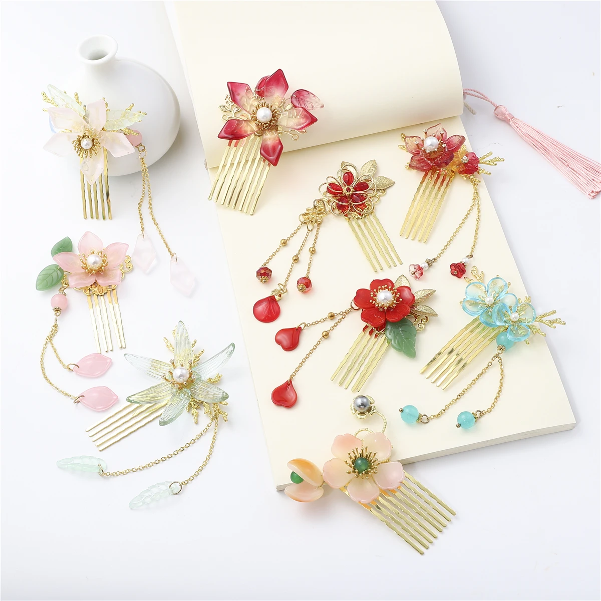 Hair Accessory Hair Clip Hair Comb Jewelry Accessories Temperament Fashion 5 Teeth Vintage Bronze Comb Hair Charm Ladies Flower Motif Hairclips Barrettes