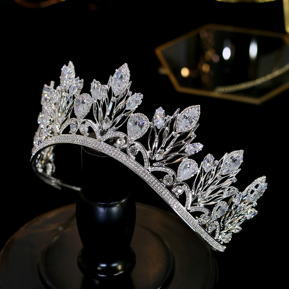 Элегантные диадемы принцессы на день рождения, корона, аксессуары для волос, серебряная свадебная корона, головной убор с кристаллами, свадебные головные уборы A00605
