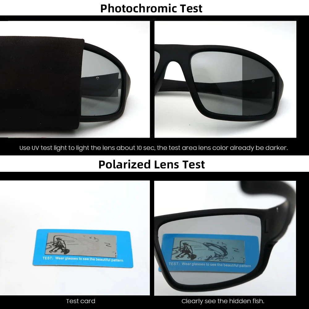 Men Photochromic Sunglasses Matte Black Sports Goggles Women Color Changing 100% Polarized Bicycle Riding 2022 Sun Glasses