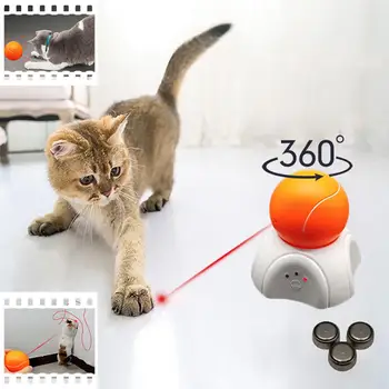 

Pet Cats Kitten Funny LED Lasering Tennis Ball Automatic 360 Degree Rotating Exercise Toy Interactive Kitty Pat Cats Supplies