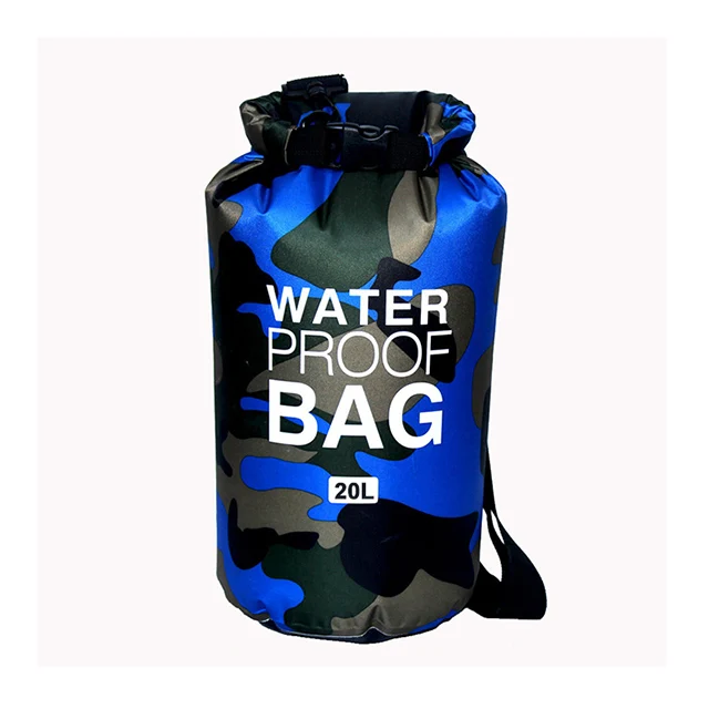 30L Waterproof Swimming Bag Dry Sack Camouflage Colors Fishing Boating Kayaking Storage Drifting Rafting Bag 2L 5L 10L 15L XAZ9 20L Blue