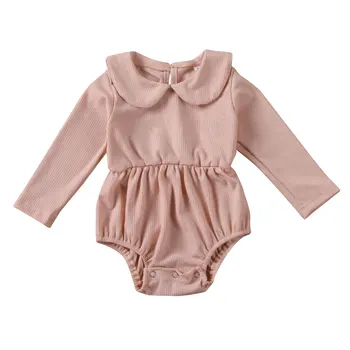 

Baby Spring Autumn Clothing Newborn Baby Girl Romper Clothes Callar Jumpsuit Outfit Knitted Winter Long Sleeve Solid Clothes