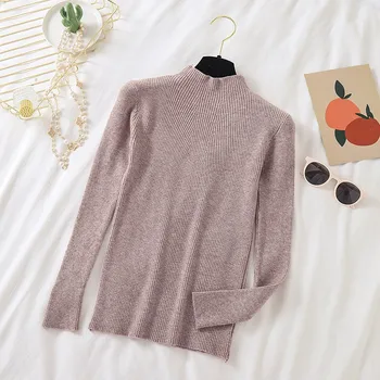 

Women Turtleneck Sweater Casual Solid Color Female Pullover Jumper Full Sleeve Warm Soft Autumn Winter Knitted Sweaters