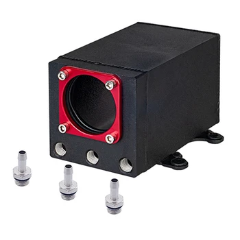 

60mm External Fuel Pump Tank Racing Black Billet Aluminium Oil Catch Can Single Fuel Surge Tank