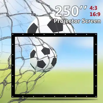 

250 Inch 4:3 HD Projector Display Screen Fold Portable Screen Football Match Home Club Cinema Theater White Wall Hanging Screens