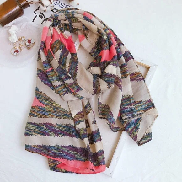 

2019 Newest Women Geometry Pattern Cotton Scarf 3Colors 10pcs/lot