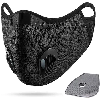 

Breathable Dust With 1 Filters Half Face Reusable PM2.5 Activated Carbon Mouth Face Cover Filters Dustproof Respirator Facemask