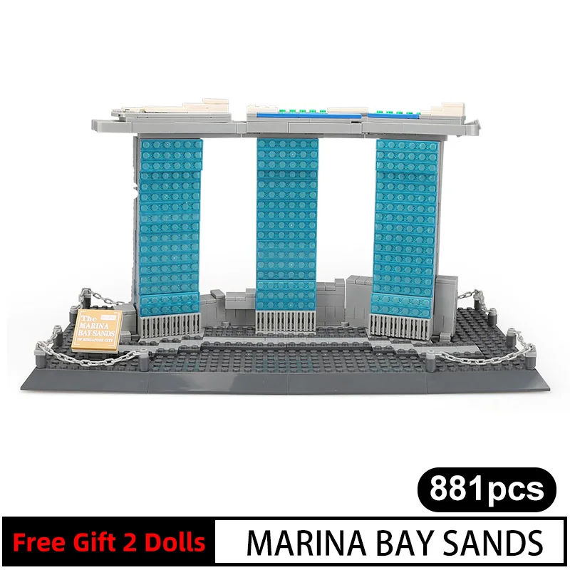 

881pcs 4217 World Famous Architecture Marina Bay Sands Building Blocks Sets City Bricks Classic Skyline Model Kids Gift Toys
