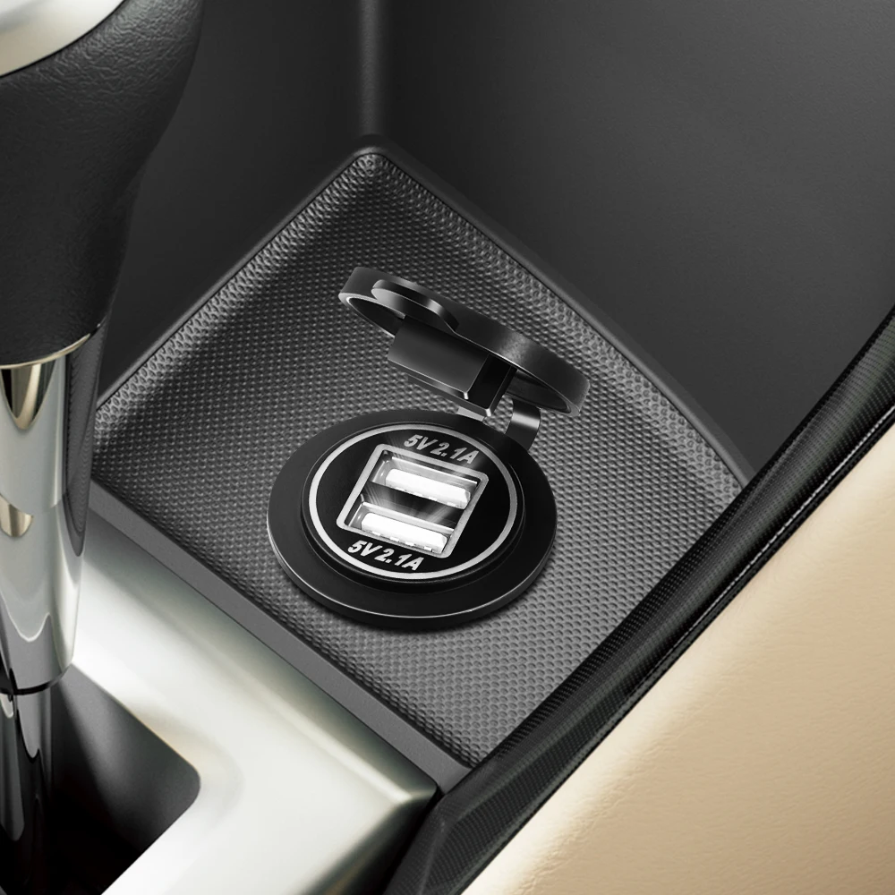 Светодиодное автомобильное зарядное устройство с двумя USB портами 12 24 В для fiat 500