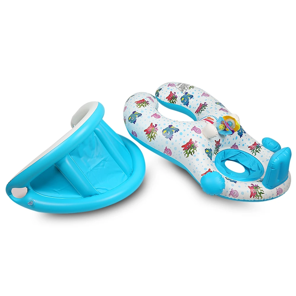 Inflatable Mother Baby Swim Float Ring Kids Seat Double Person Swimming Soft Ring Swimming Circle Babyfloat Accessories piscine (3)