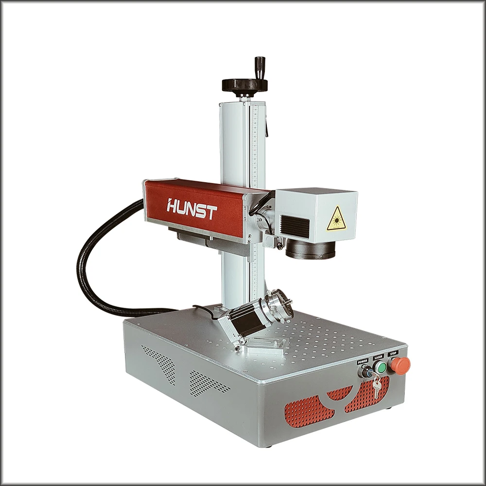 Hunst Metal Laser Marking Machine with JPT Raycus Max Source 20W 30W Foldable Mini Fiber Laser Engraver for DIY Marking Gift Hunst Metal Laser Marking Machine with JPT Raycus Max Source 20W 30W Foldable Mini Fiber Laser Engraver for DIY Marking Gift