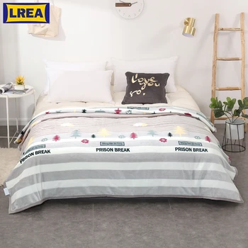 

LREA FASHION coral fleece blankets плед new style blanket throw soft and modern safe skin on bed or sofa