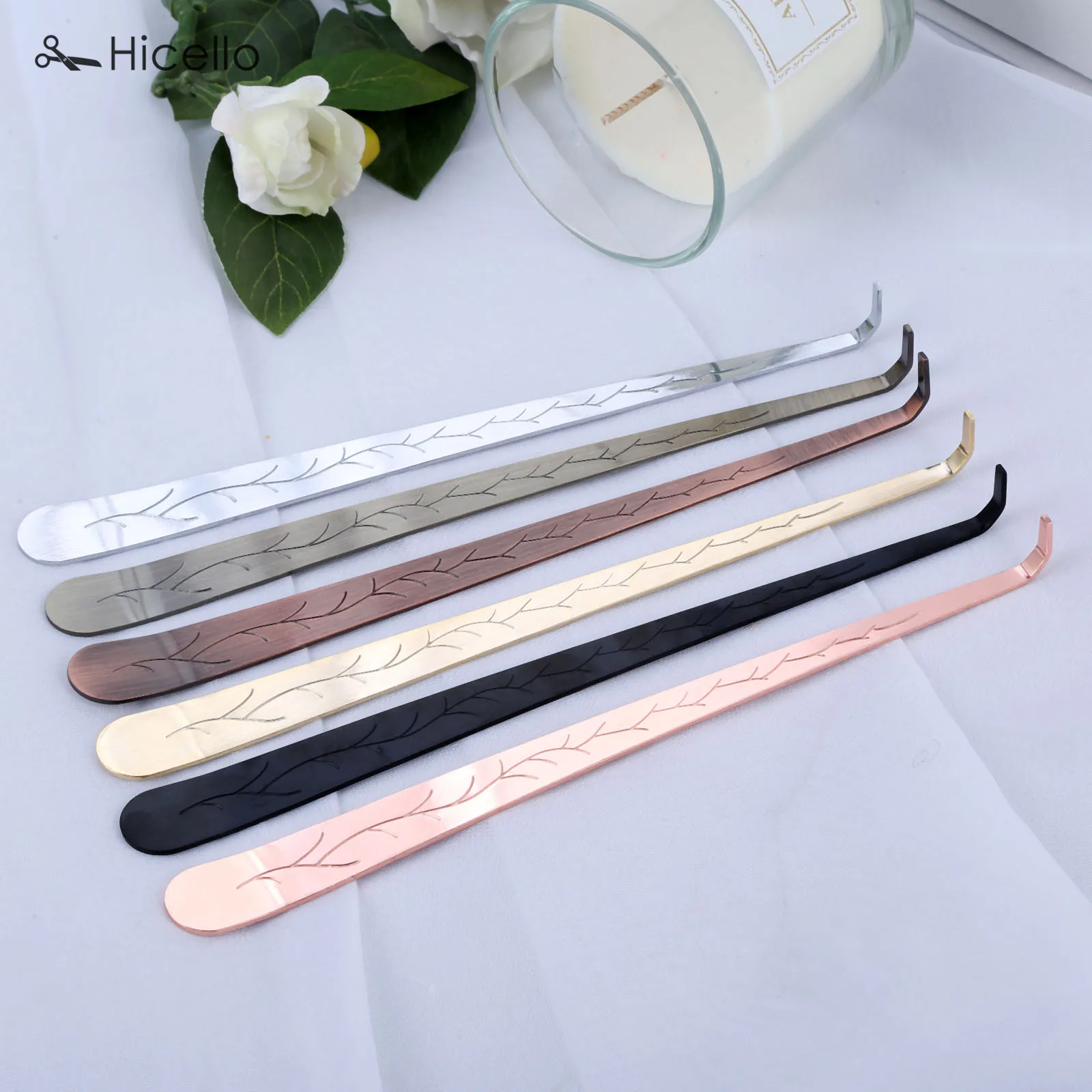 1pc Candle Snuffer Trimmer Hook Stainless Steel Carved Candle Wick Cutter Put out Extinguisher 20cm Gold Silver Black Bronze candle wick trimmer candle snuffer