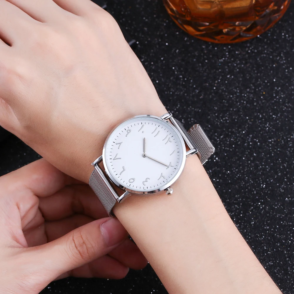 Fashion Design Arabic Watch Women Watches Luxury Rose Gold Stainless Steel Quartz Wristwatch Ladies Watches Clock Montre Femme 4