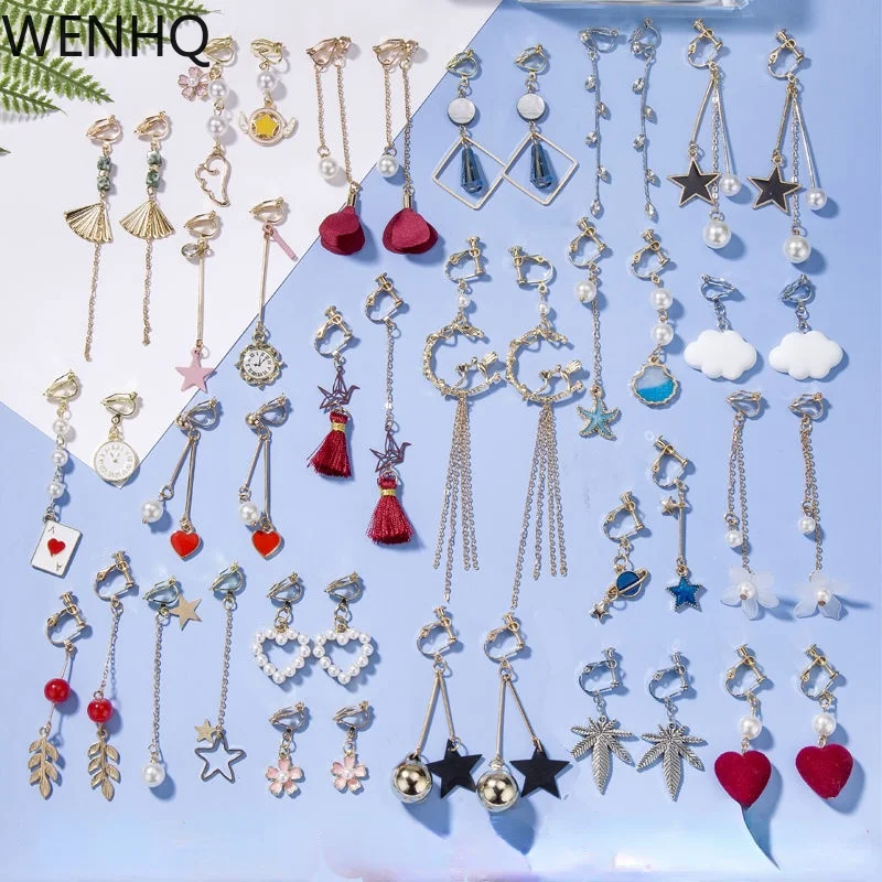 Ear Clip Earrings For Women Hypoallergenic Handmade