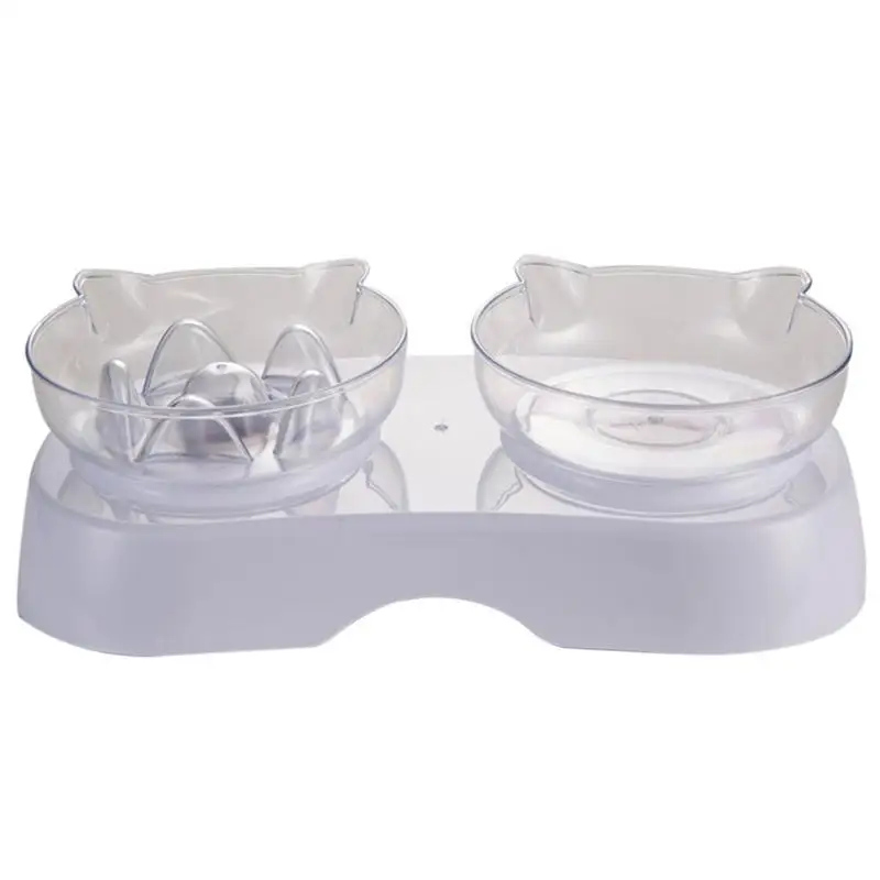 

Practical Transparent Cat Ears Shaped Plastic Dog Cat Drinking Bowl Fine Workmanship Puppy Water Feeder Cat Supplies