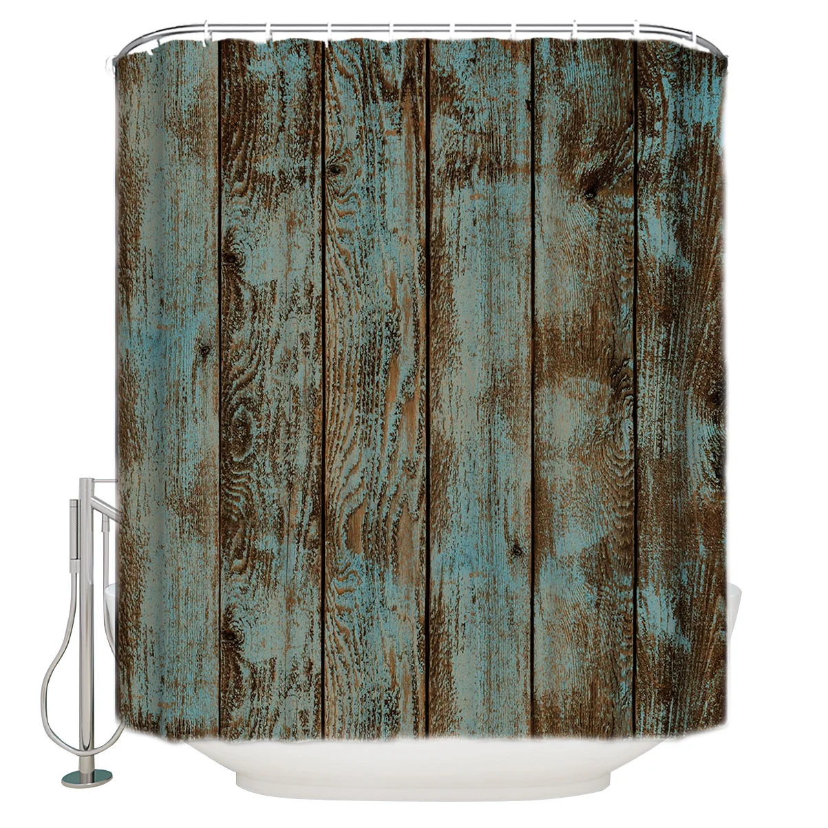 Retro Wood Grain Texture Print Waterproof Shower Curtain Polyester Fabric Bath Washable Home Decor Curtains | Дом и сад