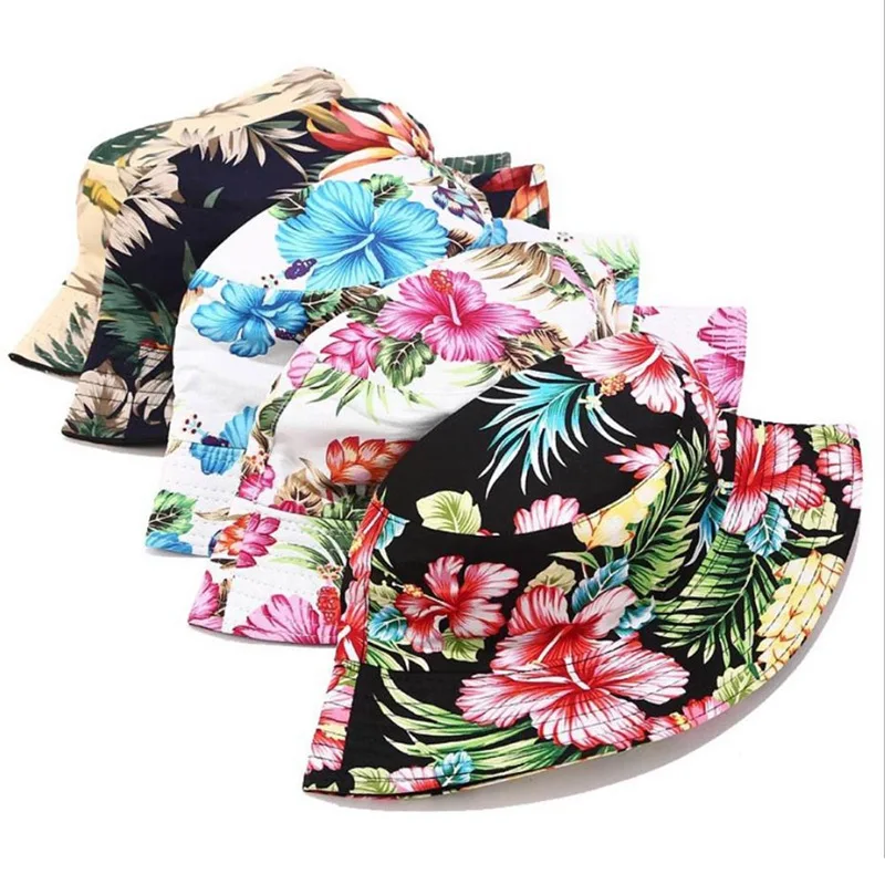 hawaiian floral bucket hat