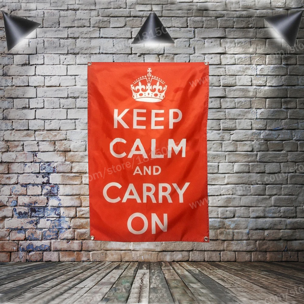 Music Rock Flag Banner Poliestere 96Cm * 144Cm Hang On The Wall 4 Occhielli Decorazione Interna Personalizzata Keep Calm And Carry On