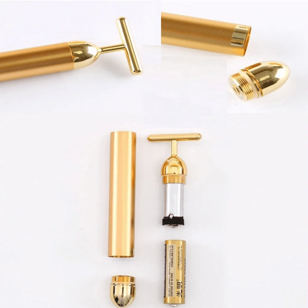 24k Gold Energy Beauty stick вибрирующий Укрепляющий и удаляющий морщины массажер для лица
