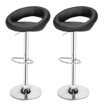 

2pcs/pair Moon Bay Round Cushion Modern Computer Chair Bar Rotary Lift Backstool Front Desk Chair Black