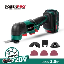 Herramienta oscilante batería de 20V 2.0Ah, herramienta multifunción, recortadora eléctrica inalámbrica de velocidad Variable, herramienta de renovación de sierra