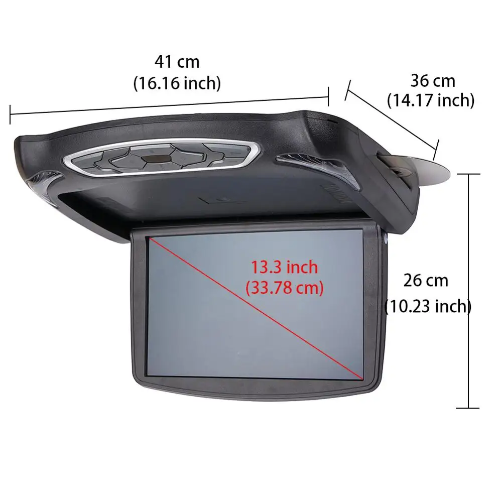 13,3 дюймов автомобильный монитор на крыше TFT lcd откидной видео плеер DVD/SD/USB/игры
