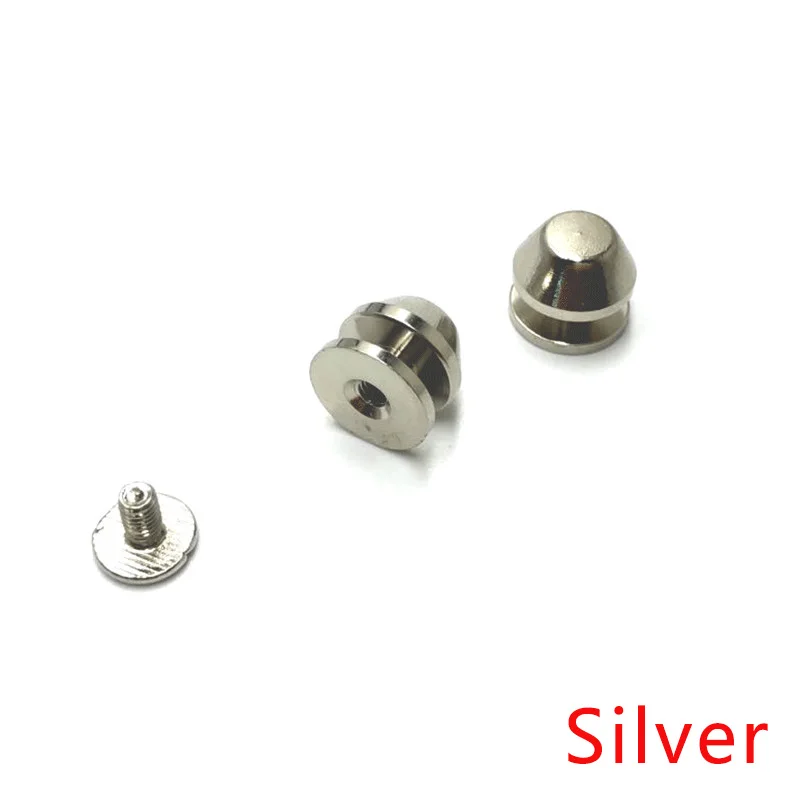 Silver Meetee 10/30 комплектов 12 мм металлический Медь ботинки на плоской подошве с пряжкой в винтовые заклепки ногтей карабин DIY леатеркрафц сумки аппаратных аксессуаров BF469 - Цвет: Silver