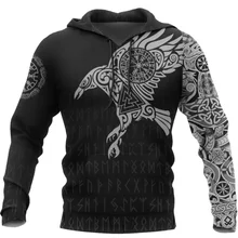 Viking o corvo da tatuagem 3d impresso homem hoodies retro harajuku moda moletom com capuz outono com capuz casual streetwear hoodie