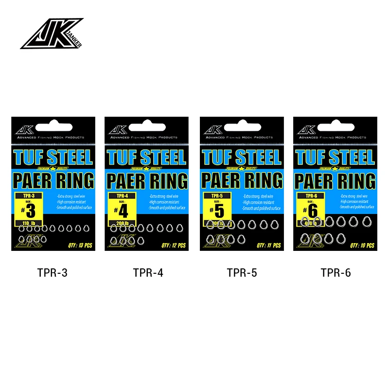 JK TPR110-400LB Pear Fishing Ring Solid Jigging Fishing Swivel Accessories Connector Assist Fishhooks Lure