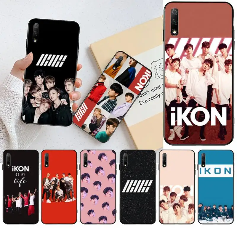Горячая Распродажа KPOP boy group iKON черный ТПУ мягкий резиновый чехол для телефона Huawei