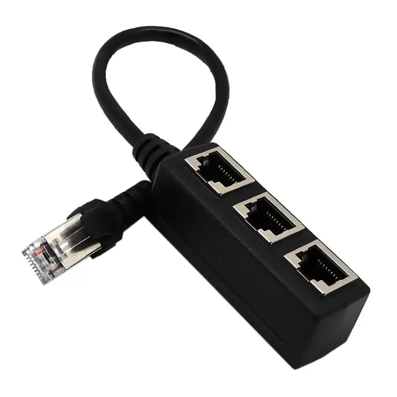 LAN Ethernet сеть RJ45 разъем 1 Мужской до 3 Женский сплиттер адаптер удлинитель для ПК компьютер сетевой кабель