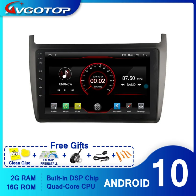Автомобильный DVD-плеер AVGOTOP с GPS для VOLKSWAGEN POLO 2012-2012 мультимедийный проигрыватель