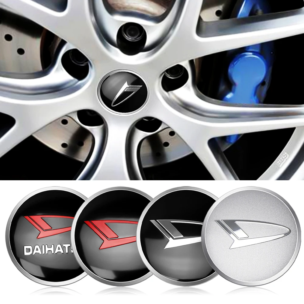 Car 4pcs 56mm Car Emblem Wheel Stem Covers Tire Center Caps Emblem