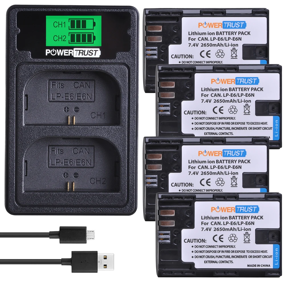 4B with charger LP-E6 LP-E6N LPE6 батарея akku+ ЖК двойное зарядное устройство с портом type C для Canon 5D Mark II III 7D 60D EOS 6D 70D 80D - Цвет: 4B with charger