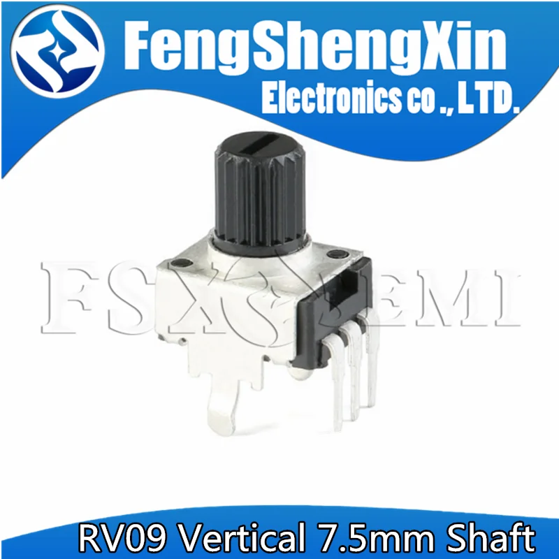 10PCS RV09 Vertical 7.5mm Shaft 1K 2K 5K 10K 20K 50K 100K 1M 0932 Adjustable Resistor 0932 3Pin Seal Rotary Potentiometer