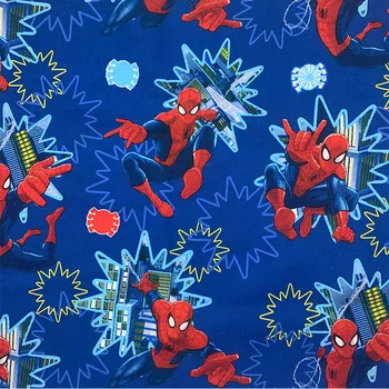 

Good Blue Spider Man Fabric Soft Cotton Fabric Spider Hero Digital Printing Fabric Sewing Patchwork DIY Children Shirt/Clothing