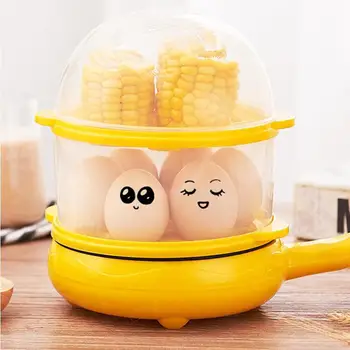 

110V Multifunction Mini Electric Non-Stick Stainless Steel Frying Pan Boiled Eggs Boiler Pancake Fried Steak Steamer for Breakf