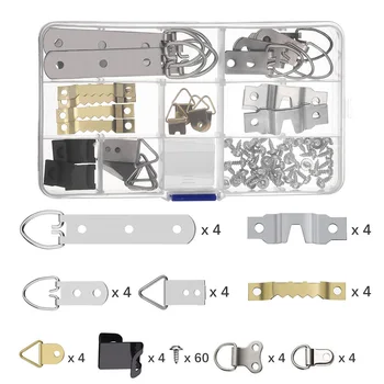 

96Pcs Hardware Mounting Accessories Frame Clock Metal Kit with Storage Box Screw Set